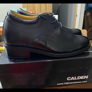 Calden Black Oxhide  Height Enhancer Shoes Sz 9